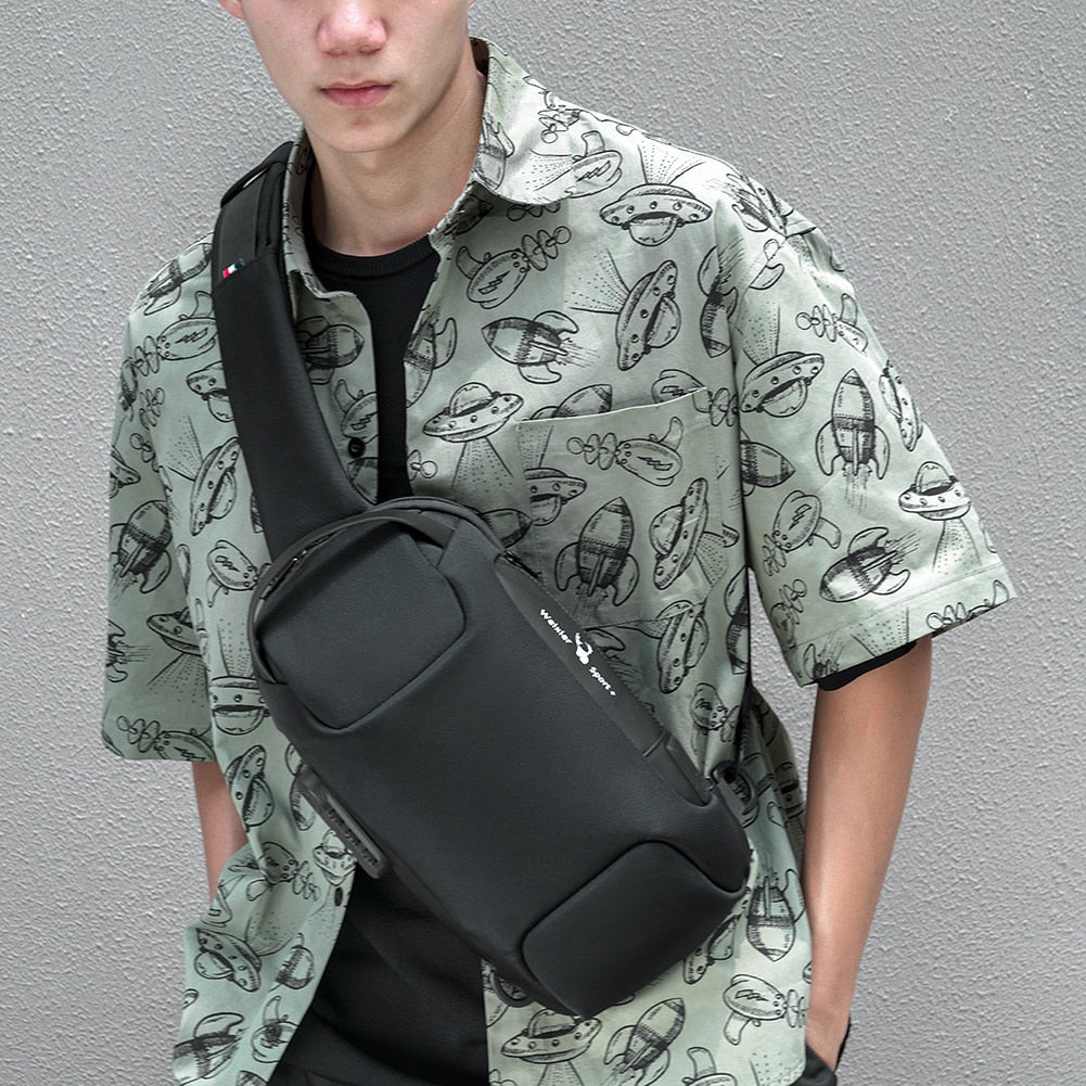 Men's Chest Bag Anti-theft Combination Lock Shoulder Bag Fashion